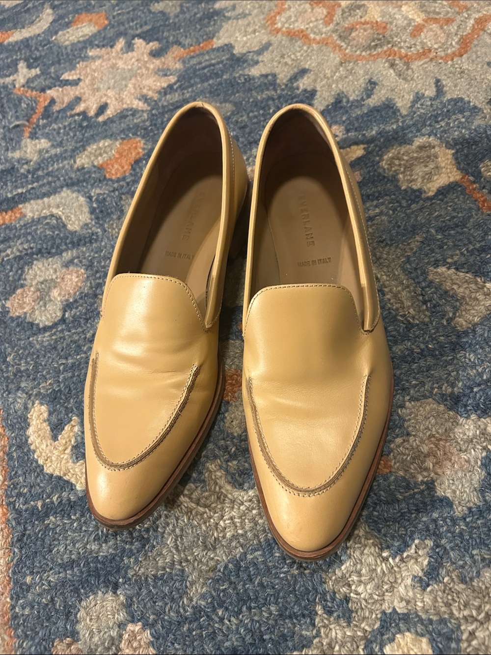 Everlane Tan Leather Slip-On Loafers